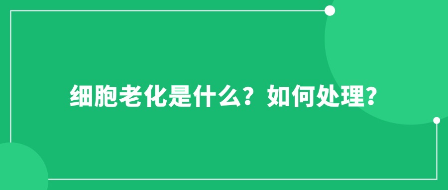 細胞老化是什么？如何處理？